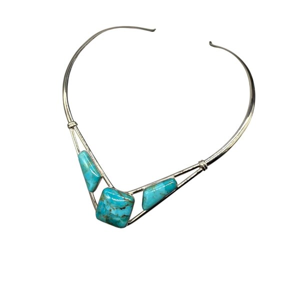Jay King DTR Crow's Peak Turquoise Sterling Silver Collar Necklace - Picture 2 of 4